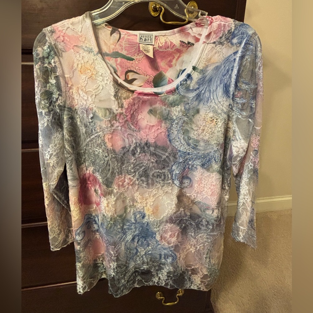 Dressy three quarter sleeve blouse, medium